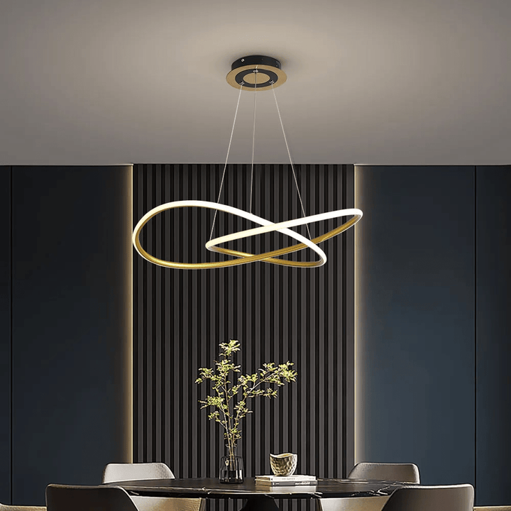 Minimalistyczna Złota Okrągła Lampa Wisząca LED
