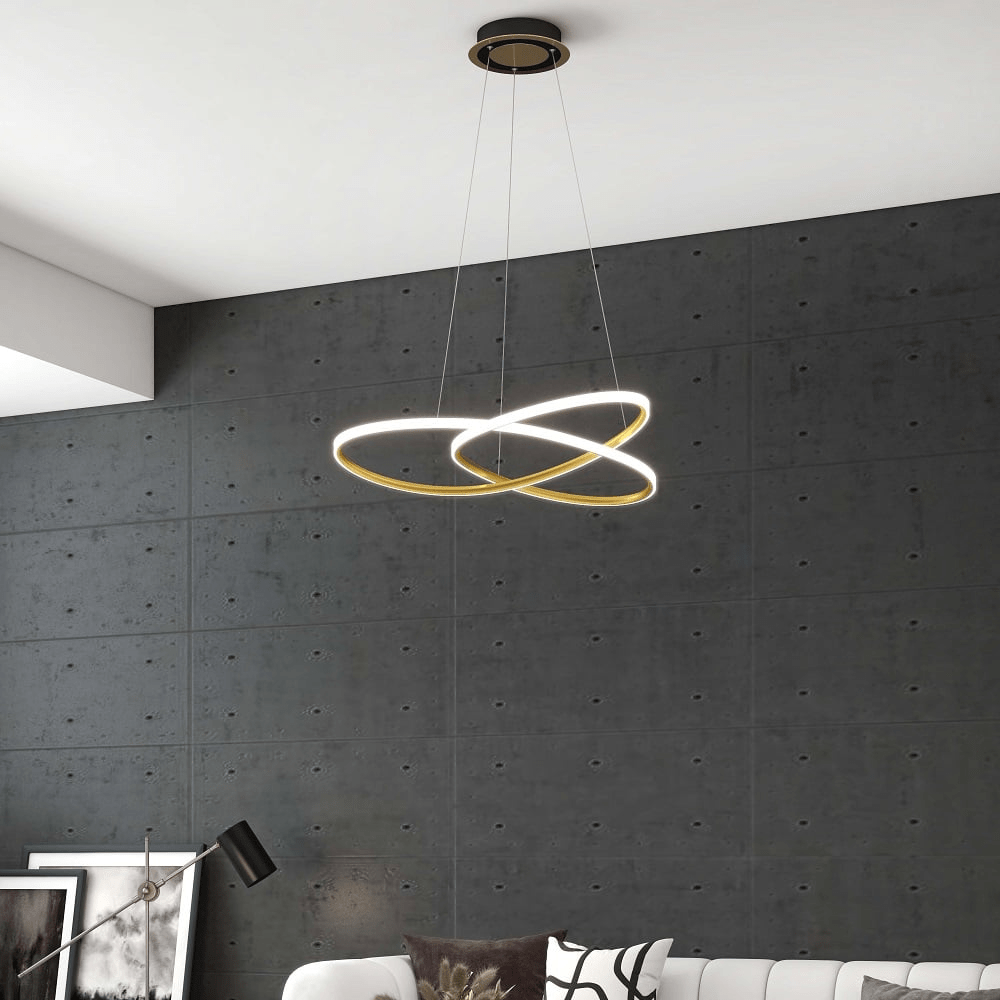 Minimalistyczna Złota Okrągła Lampa Wisząca LED
