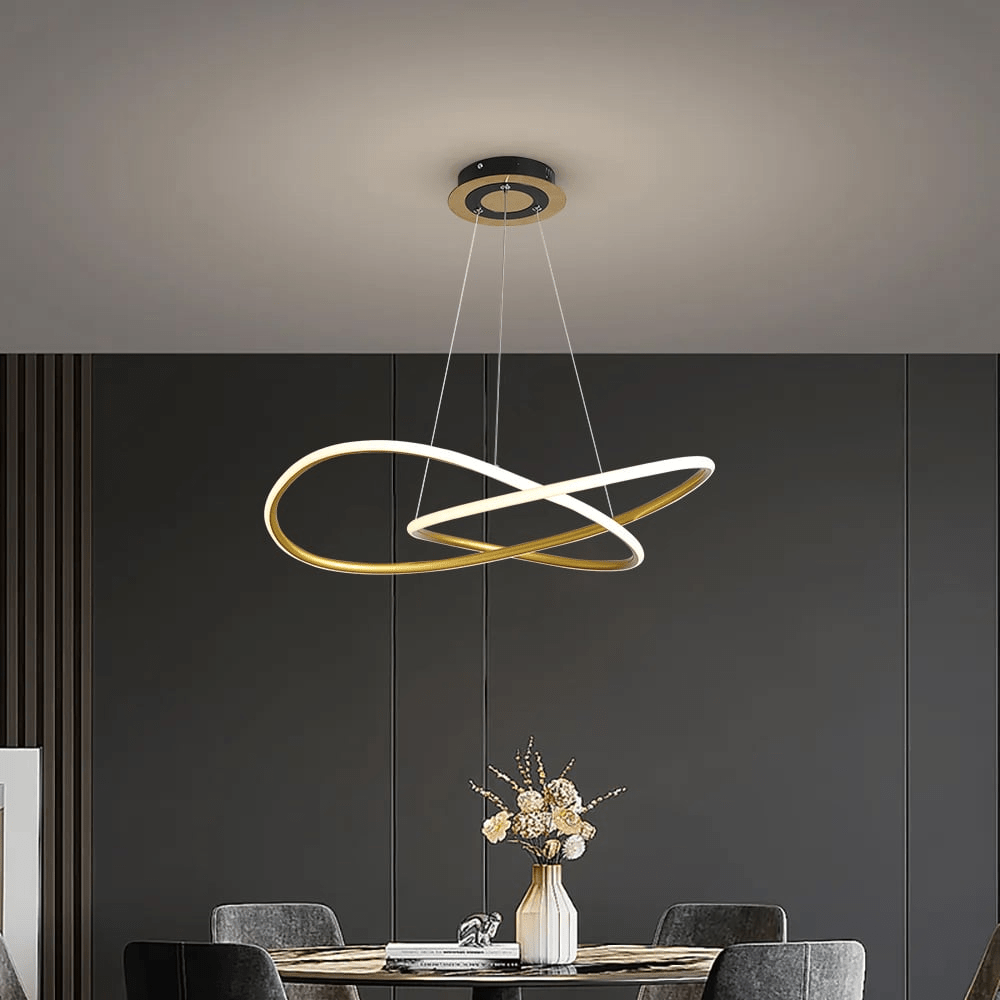 Minimalistyczna Złota Okrągła Lampa Wisząca LED