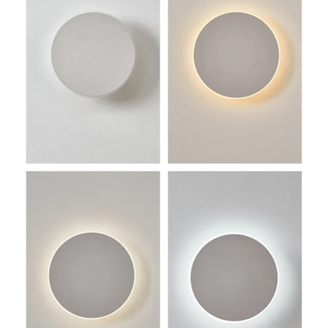 Minimalistyczna okrągła lampa LED ścienna z metalu do użytku zewnętrznego