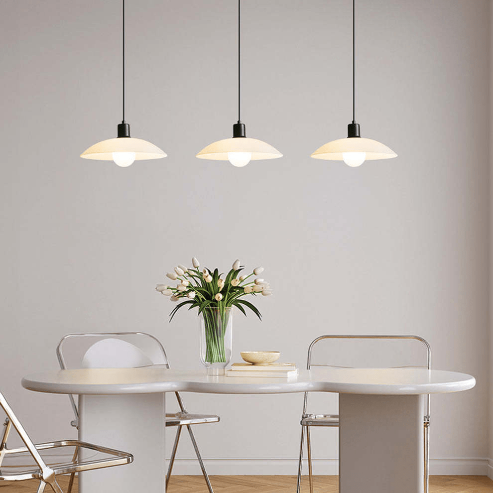 Minimalistyczna Biała Szklana Lampa Wisząca