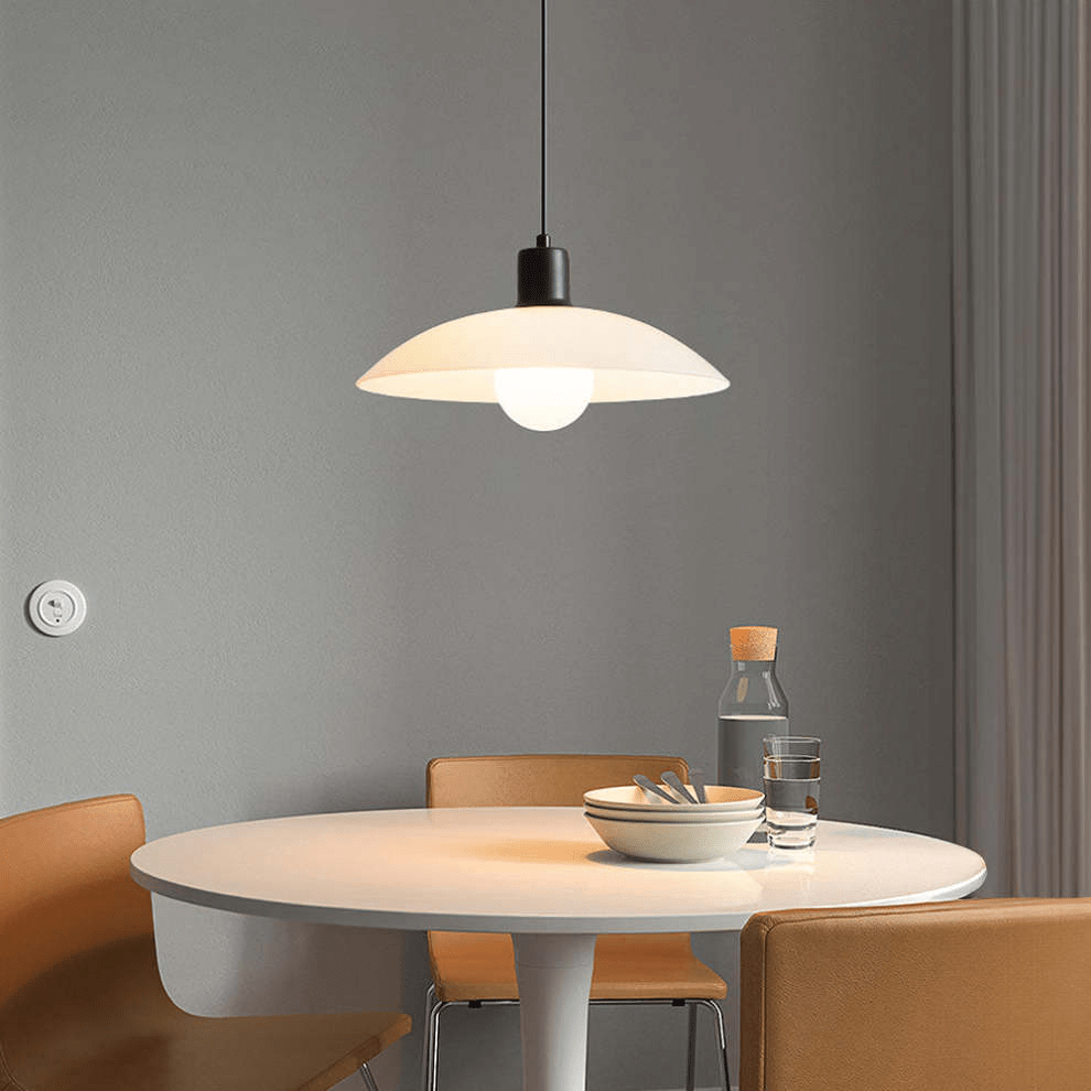 Minimalistyczna Biała Szklana Lampa Wisząca