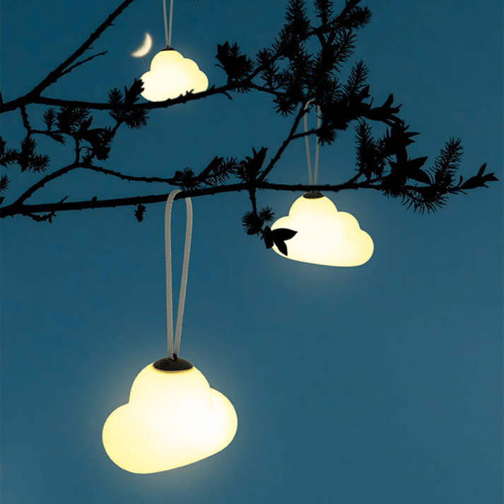 Minori Design LED Lampa Wisząca Chmura Mleczna Biała Metal/Akryl Ogród