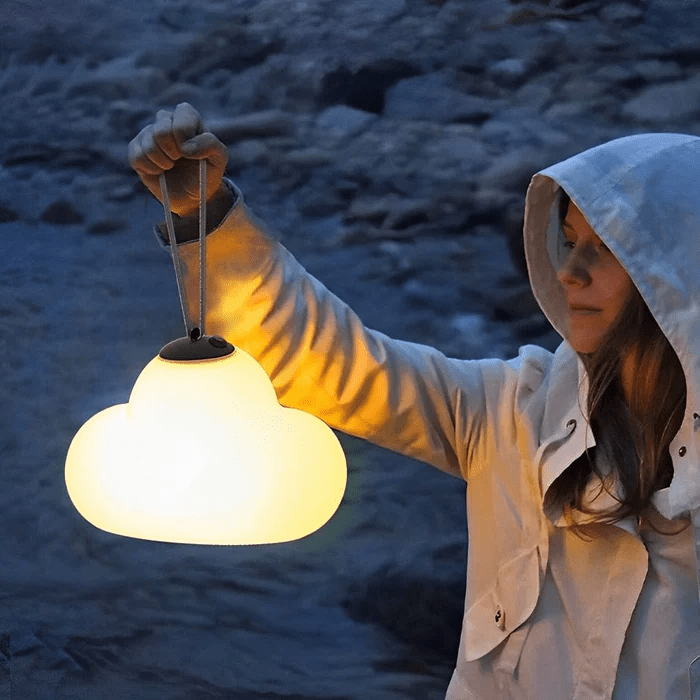 Minori Design LED Lampa Wisząca Chmura Mleczna Biała Metal/Akryl Ogród