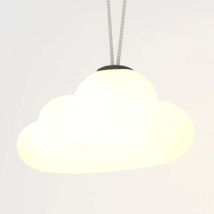 Minori Design LED Lampa Wisząca Chmura Mleczna Biała Metal/Akryl Ogród