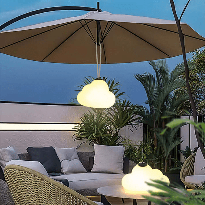 Minori Design LED Lampa Wisząca Chmura Mleczna Biała Metal/Akryl Ogród
