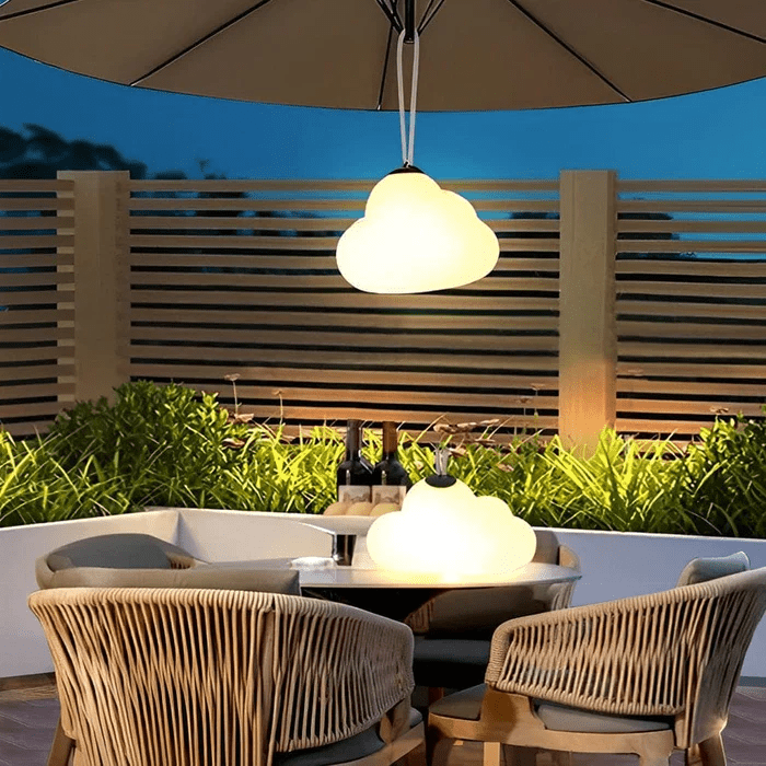 Minori Design LED Lampa Wisząca Chmura Mleczna Biała Metal/Akryl Ogród