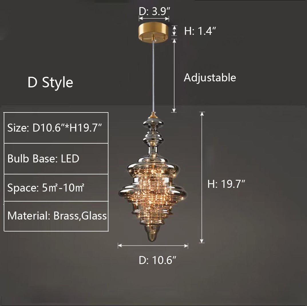 Nowoczesna Szara Szklana Lampa Wisząca z Gwiazdami