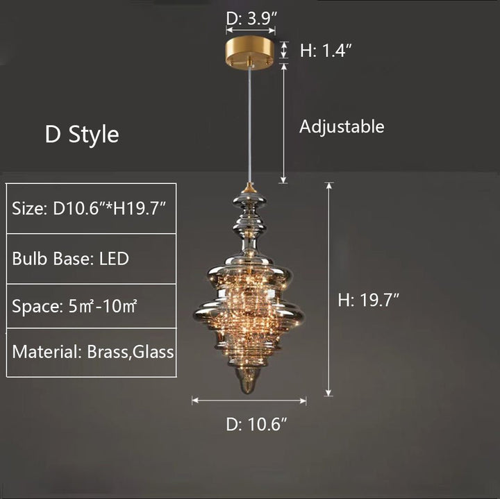 Nowoczesna Szara Szklana Lampa Wisząca z Gwiazdami