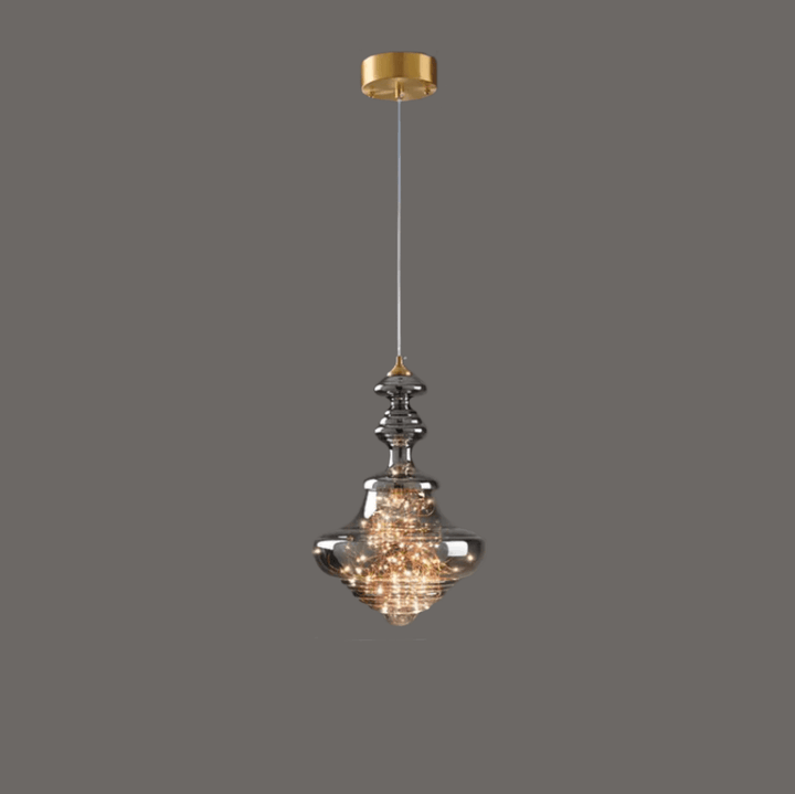 Nowoczesna Szara Szklana Lampa Wisząca z Gwiazdami