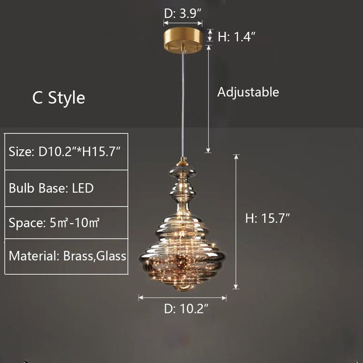 Nowoczesna Szara Szklana Lampa Wisząca z Gwiazdami