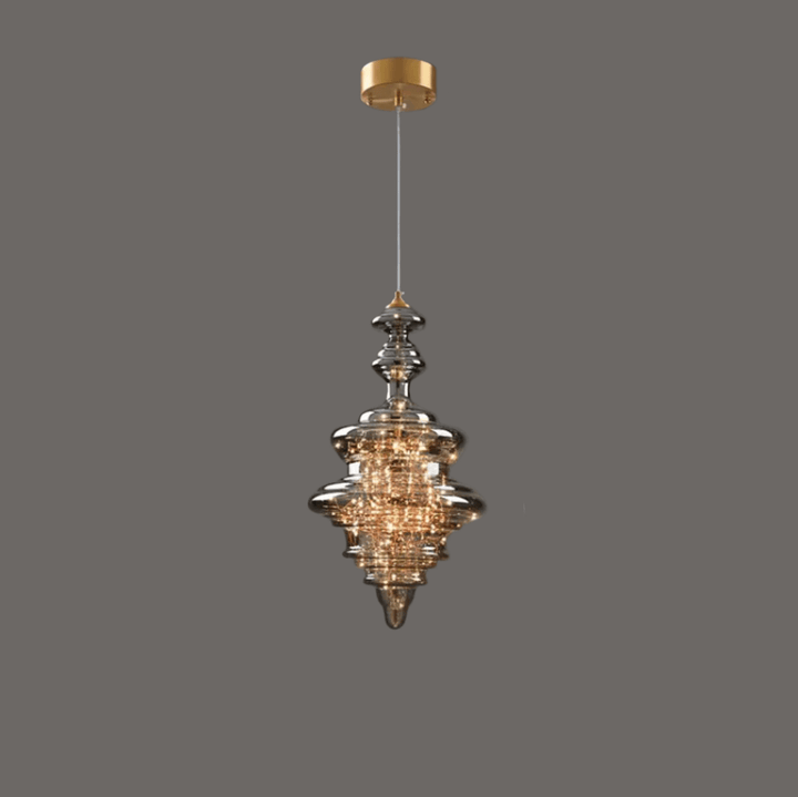 Nowoczesna Szara Szklana Lampa Wisząca z Gwiazdami