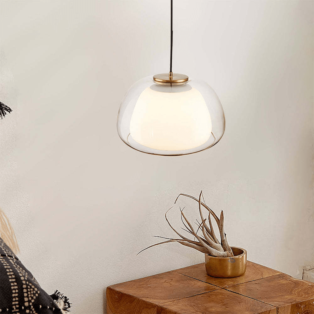 Nowoczesna lampa wisząca z mlecznego szkła