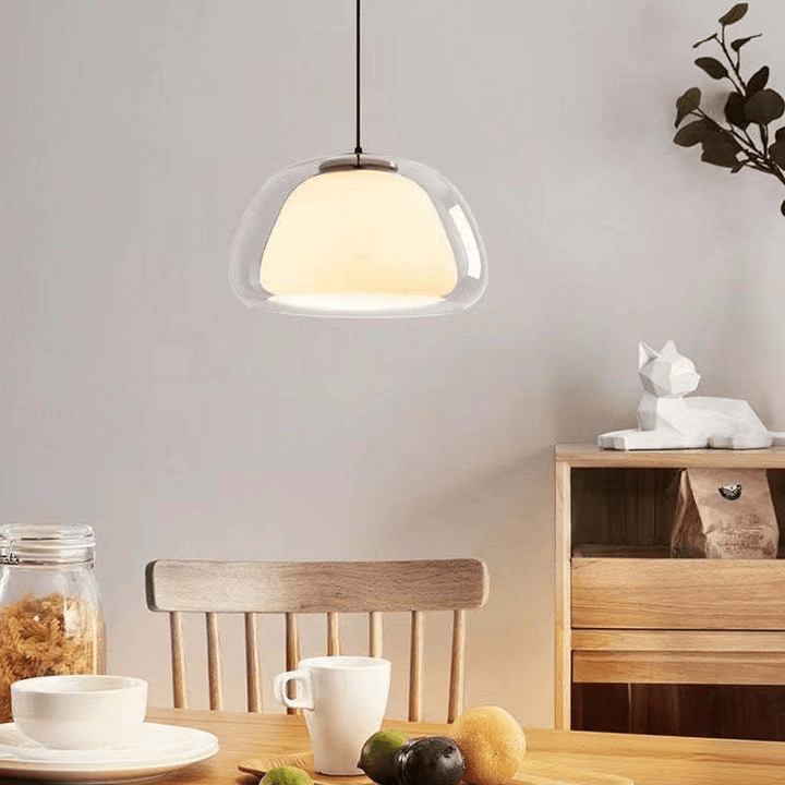 Nowoczesna lampa wisząca z mlecznego szkła