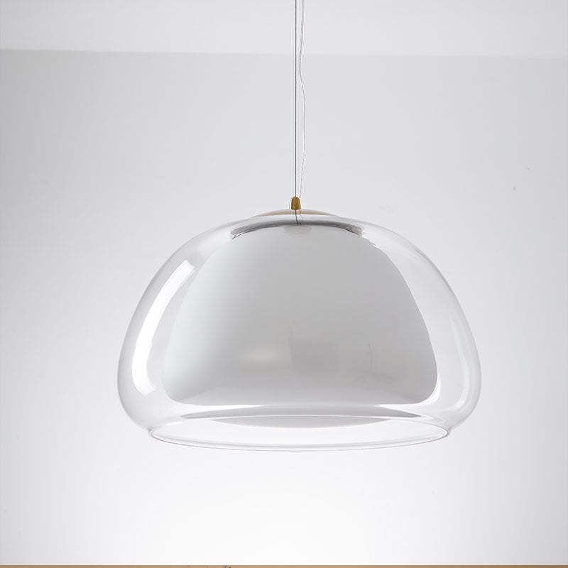 Nowoczesna lampa wisząca z mlecznego szkła
