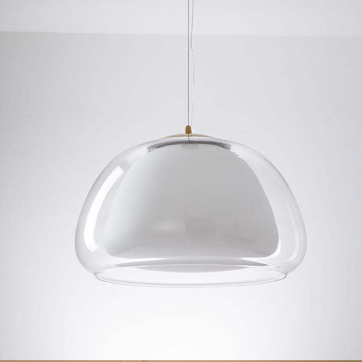 Nowoczesna lampa wisząca z mlecznego szkła