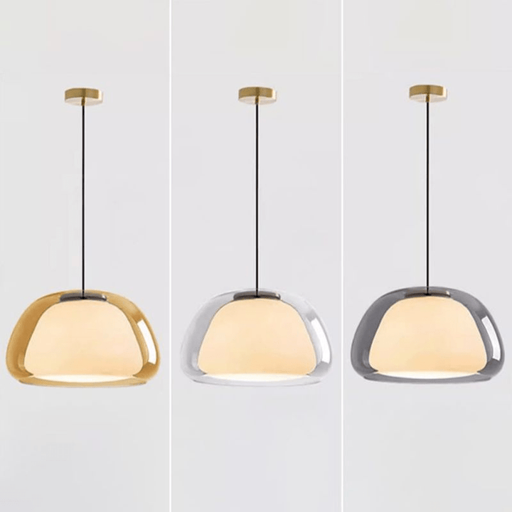 Nowoczesna lampa wisząca z mlecznego szkła