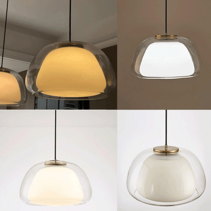 Nowoczesna lampa wisząca z mlecznego szkła