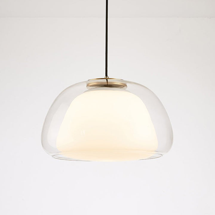 Nowoczesna lampa wisząca z mlecznego szkła