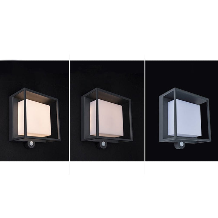 Nowoczesna Prostokątna Lampa Ścienna z Akrylu na Czujnik Słoneczny IP65 Wodoodporna