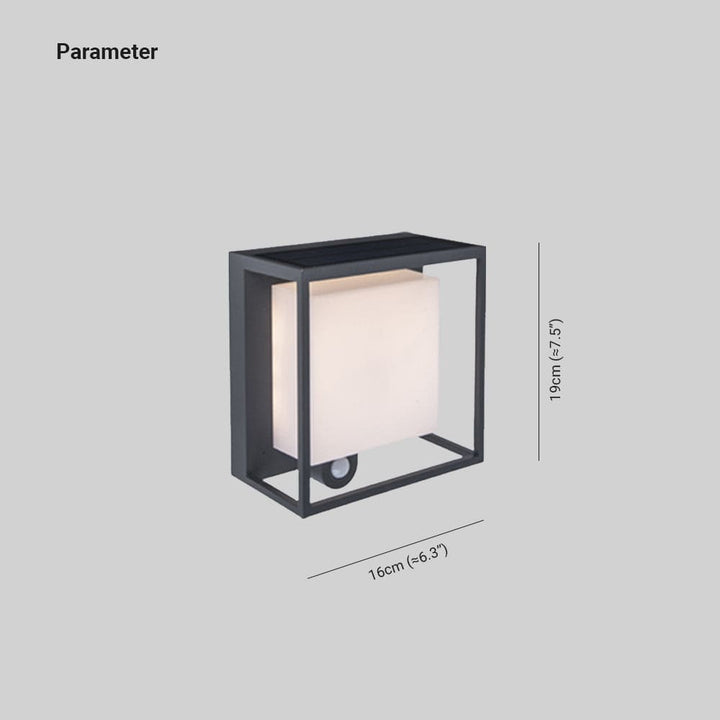Nowoczesna Prostokątna Lampa Ścienna z Akrylu na Czujnik Słoneczny IP65 Wodoodporna