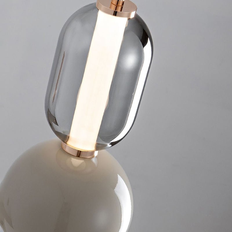 Nordycka lampa wisząca z żelaza i szkła