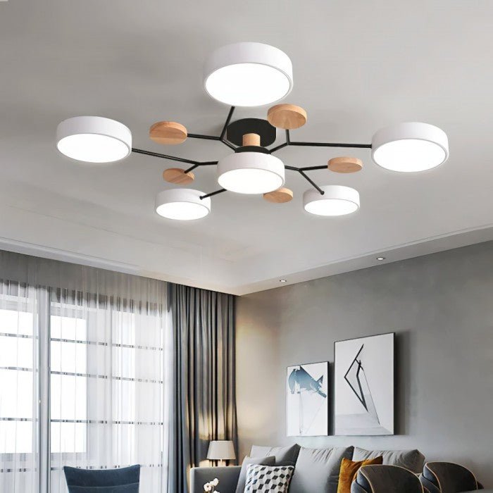 Skandynawska rozgałęziona lampa sufitowa LED