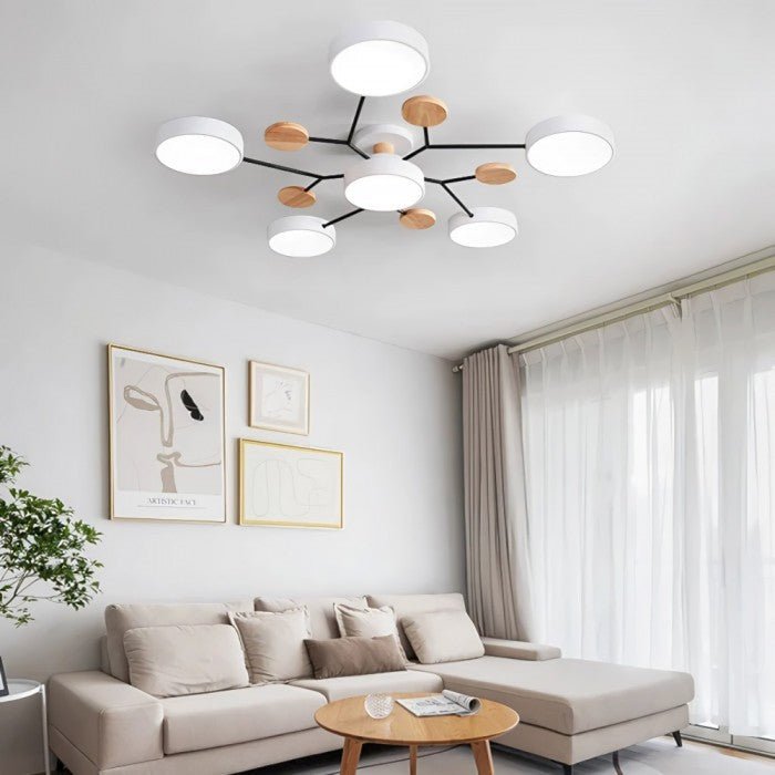 Skandynawska rozgałęziona lampa sufitowa LED
