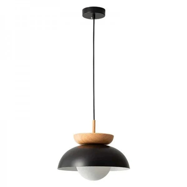 Skandynawska lampa wisząca półdrewniana