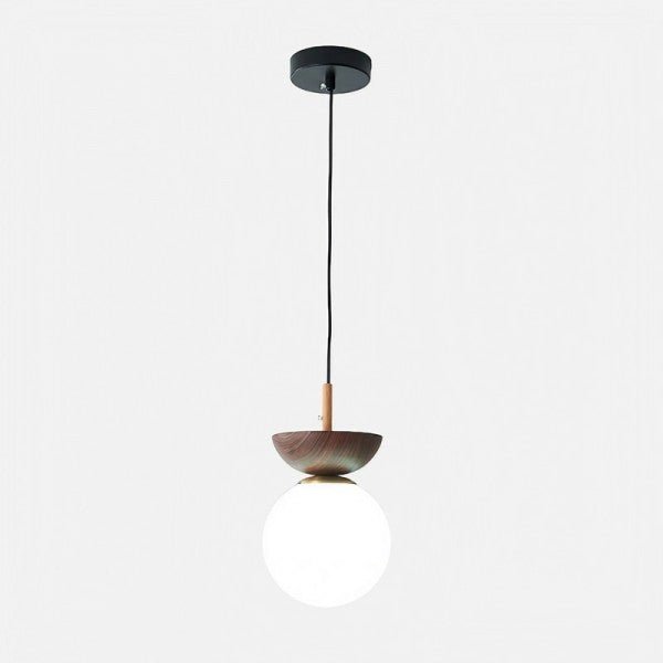 Skandynawska lampa wisząca półdrewniana