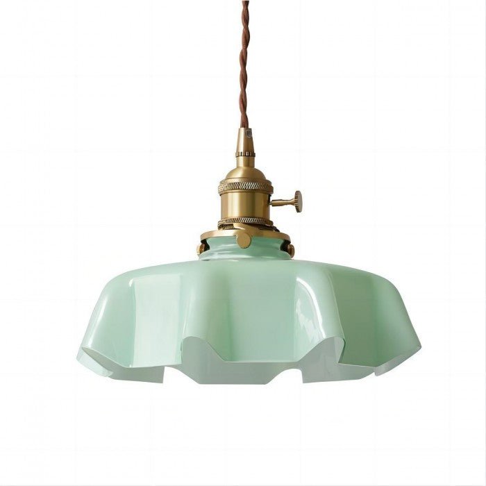 Retro Szklana Lampa Wisząca w Kształcie Kwiatu