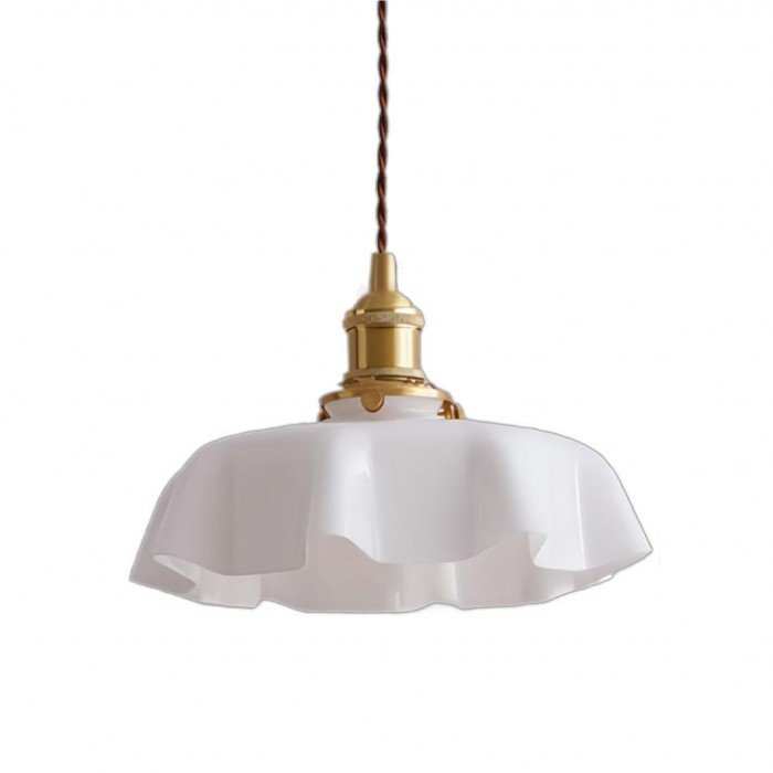 Retro Szklana Lampa Wisząca w Kształcie Kwiatu