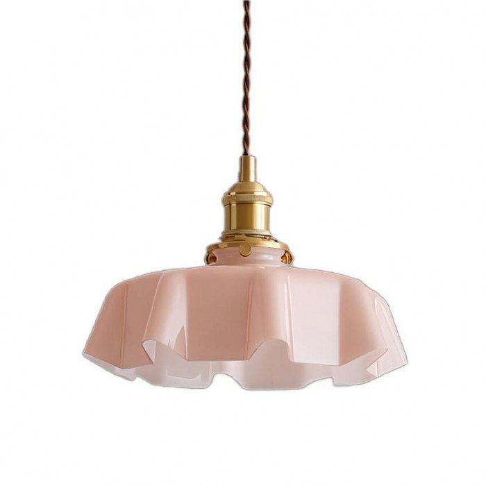 Retro Szklana Lampa Wisząca w Kształcie Kwiatu