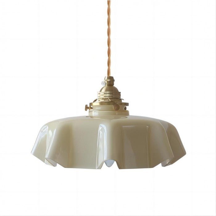 Retro Szklana Lampa Wisząca w Kształcie Kwiatu