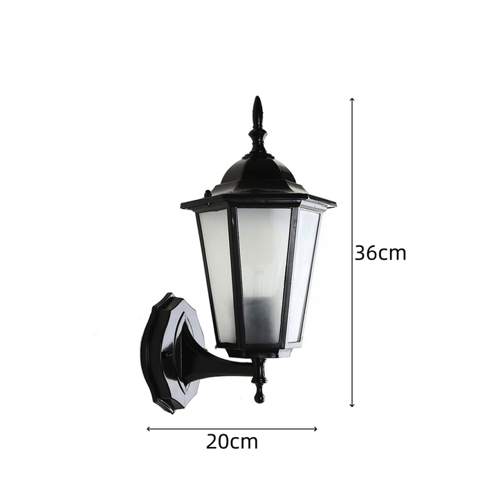 Retro Szklana Zewnętrzna Lampa Ścienna do Ogrodu