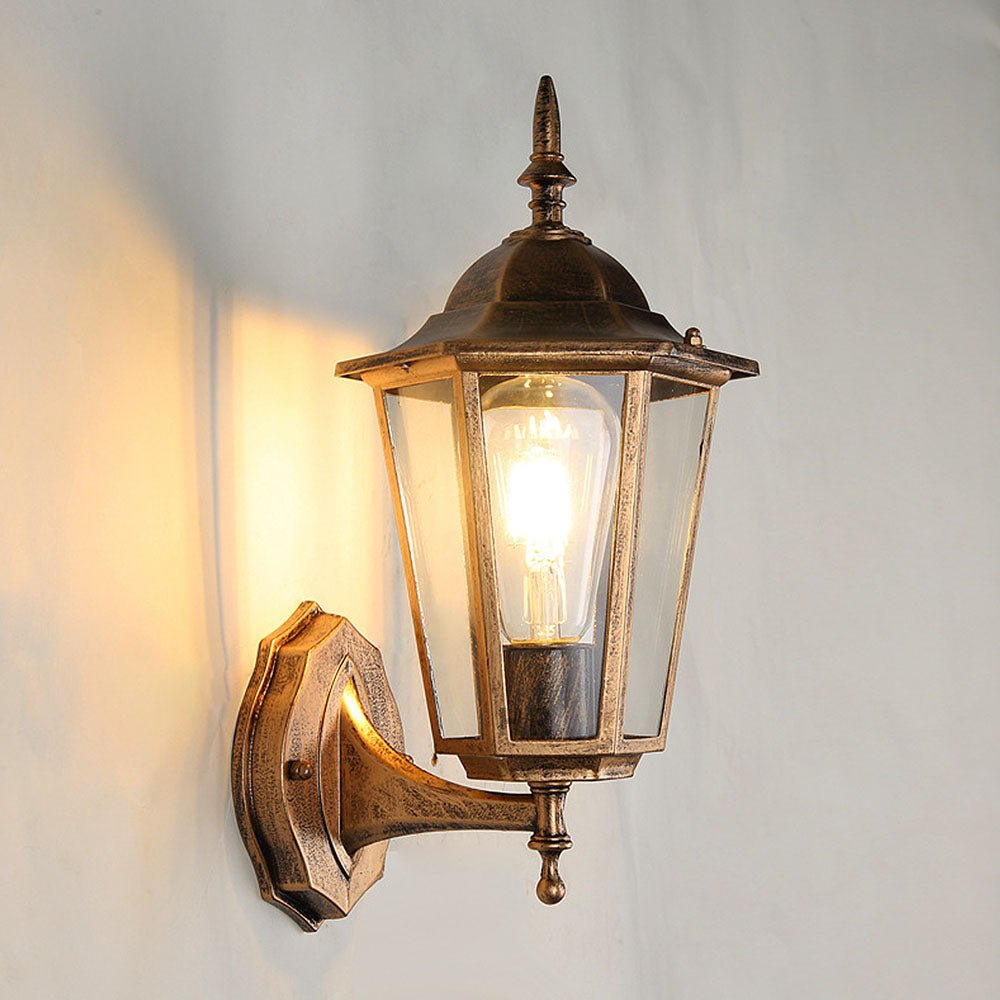 Retro Szklana Zewnętrzna Lampa Ścienna do Ogrodu