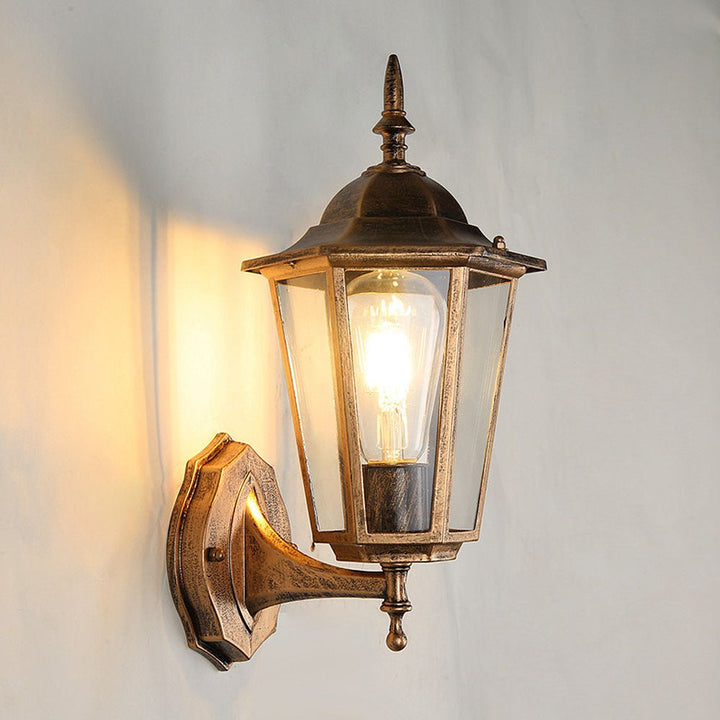 Retro Szklana Zewnętrzna Lampa Ścienna do Ogrodu