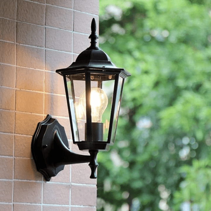 Retro Szklana Zewnętrzna Lampa Ścienna do Ogrodu