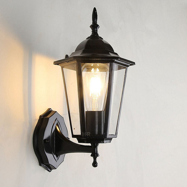 Retro Szklana Zewnętrzna Lampa Ścienna do Ogrodu