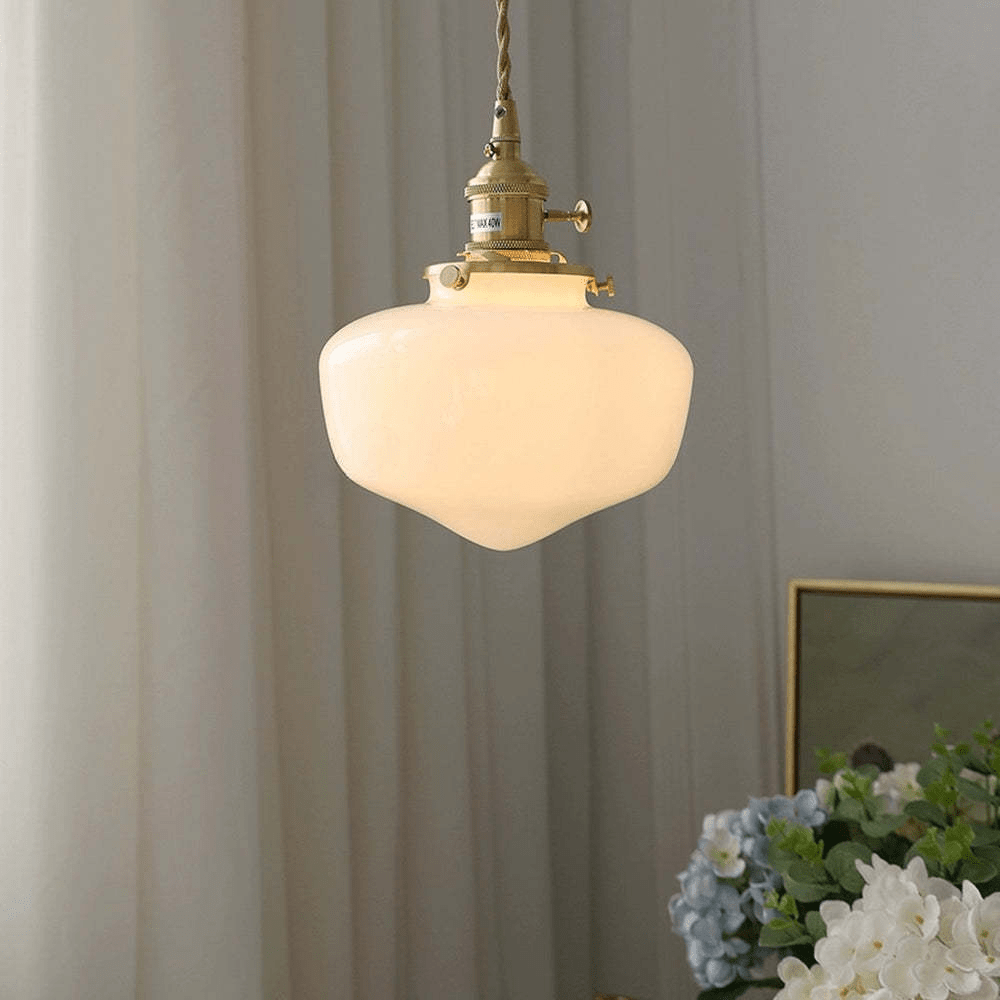 Retro mosiężna lampa wisząca z lampionem