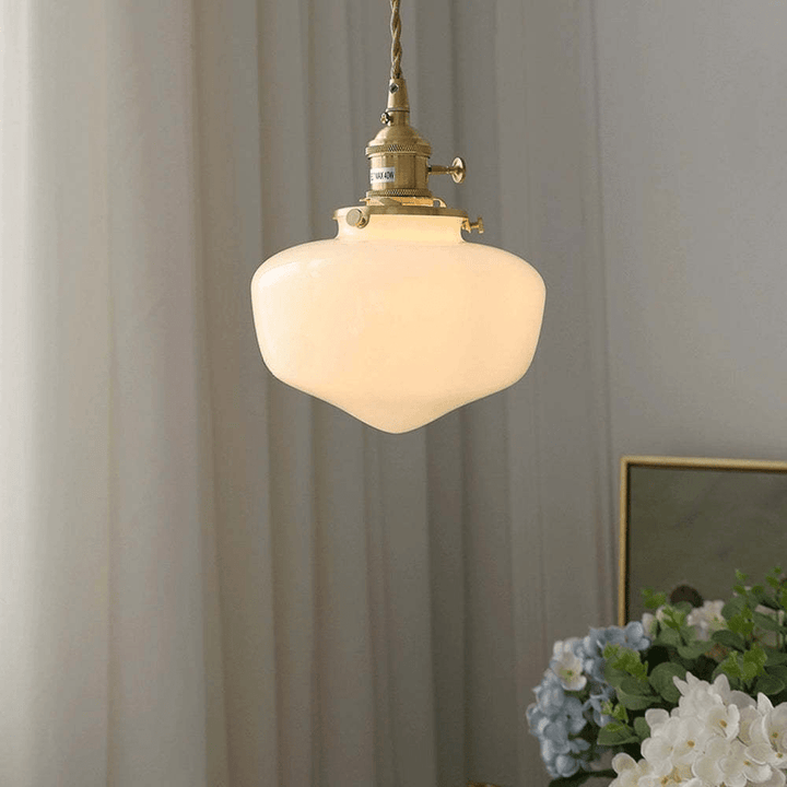 Retro mosiężna lampa wisząca z lampionem