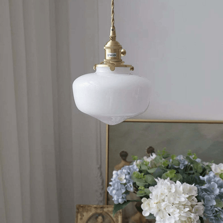 Retro mosiężna lampa wisząca z lampionem