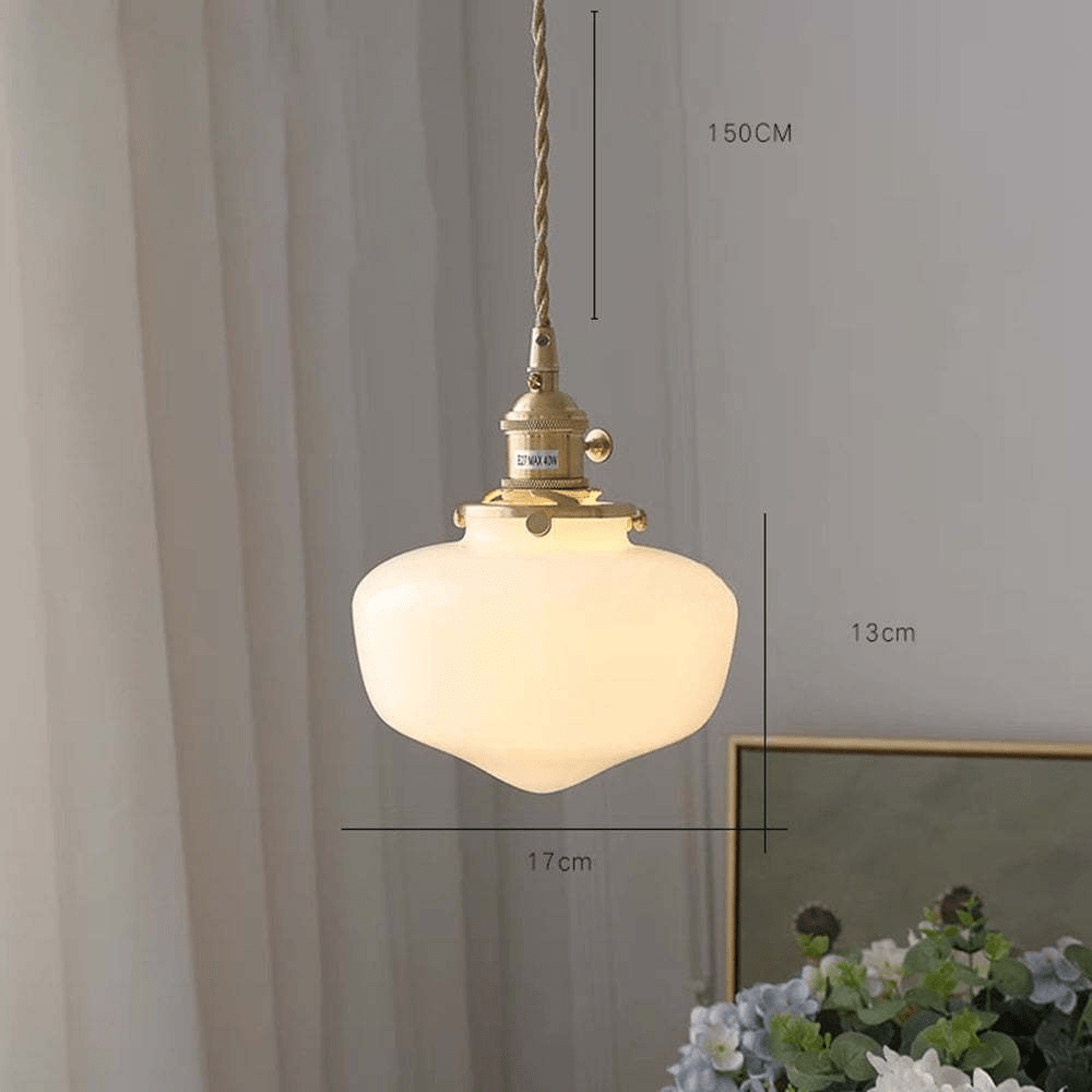 Retro mosiężna lampa wisząca z lampionem