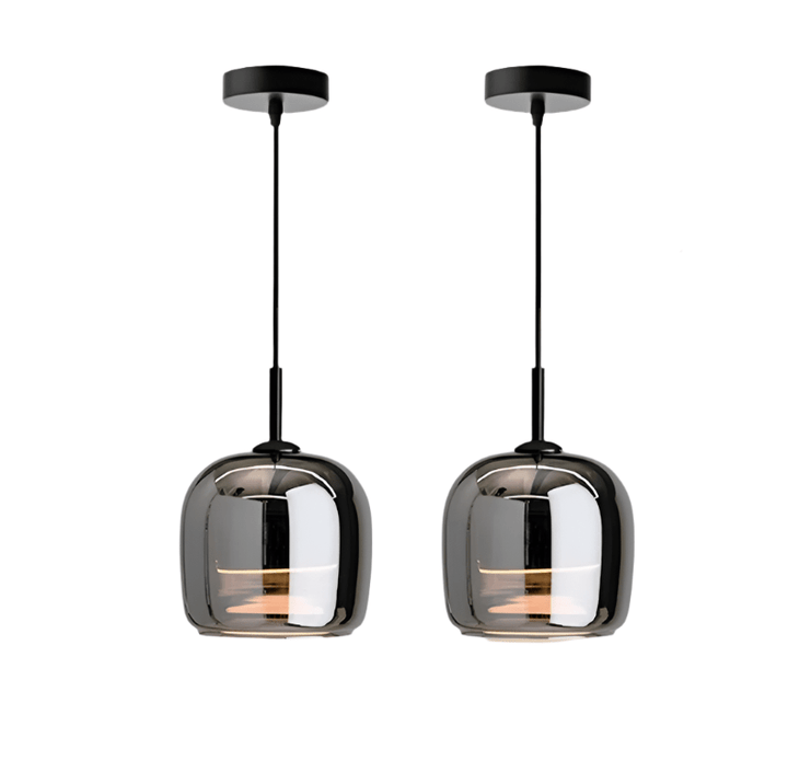 Skandynawska czarna szklana lampa wisząca