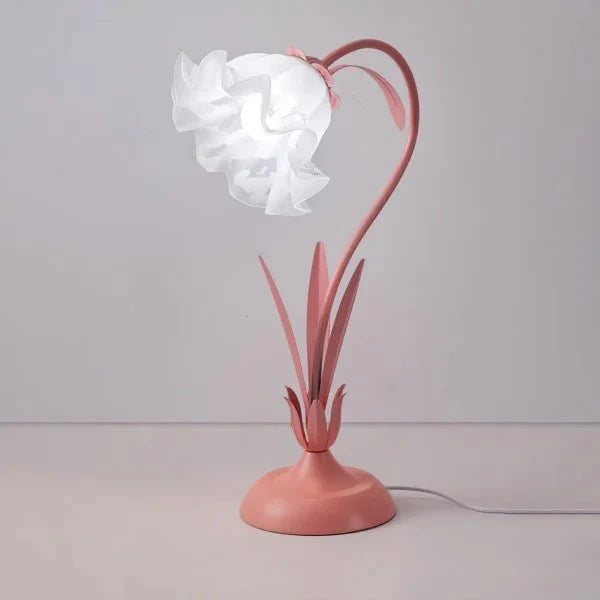 Vintage regulowana lampa stołowa w kształcie kwiatu