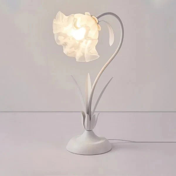 Vintage regulowana lampa stołowa w kształcie kwiatu