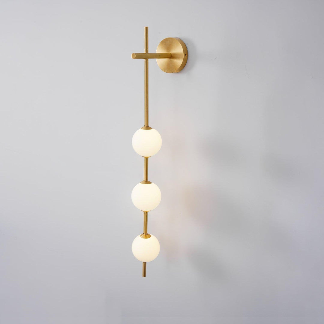 Pionowa Lampa Ścienna z Szklaną Kulą