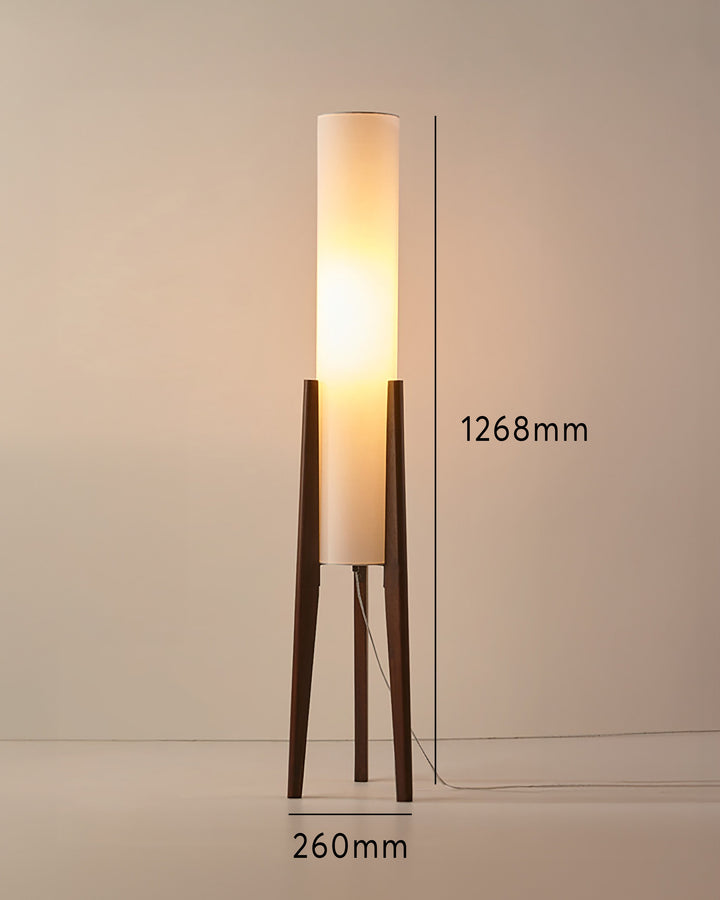 Lampa podłogowa z orzecha - sztuka z litego drewna