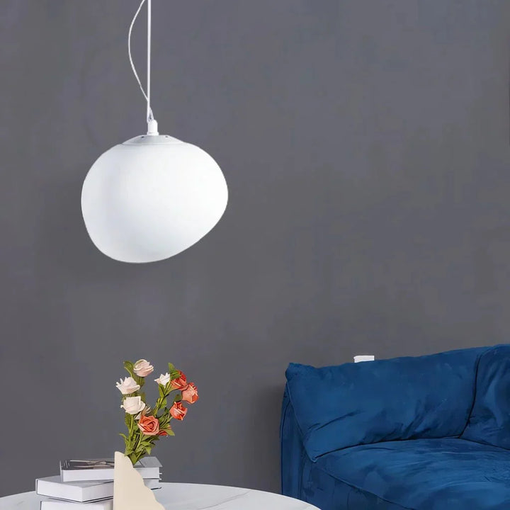 Biała Kiezelowa Lampa Wisząca