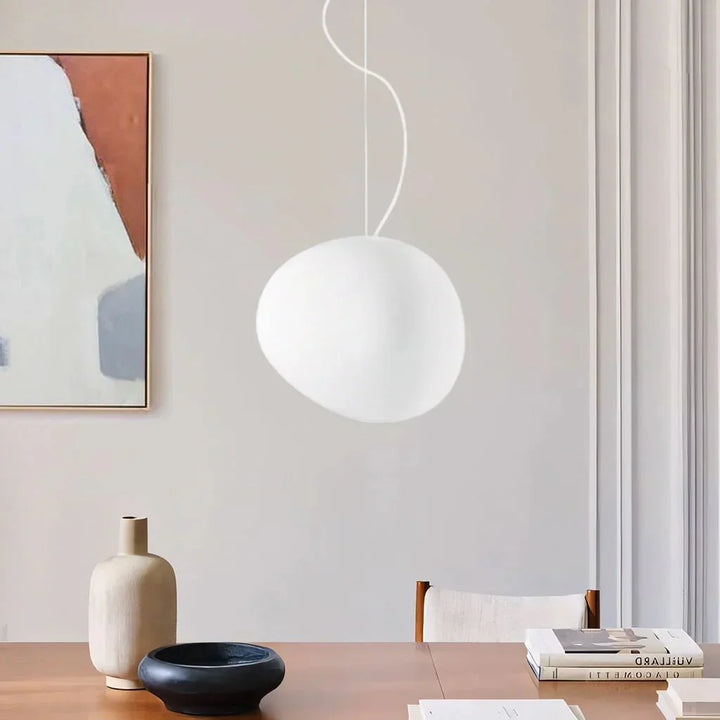 Biała Kiezelowa Lampa Wisząca